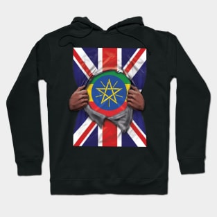 Ethiopia Flag Great Britain Flag Ripped - Gift for Ethiopian From Ethiopia Hoodie